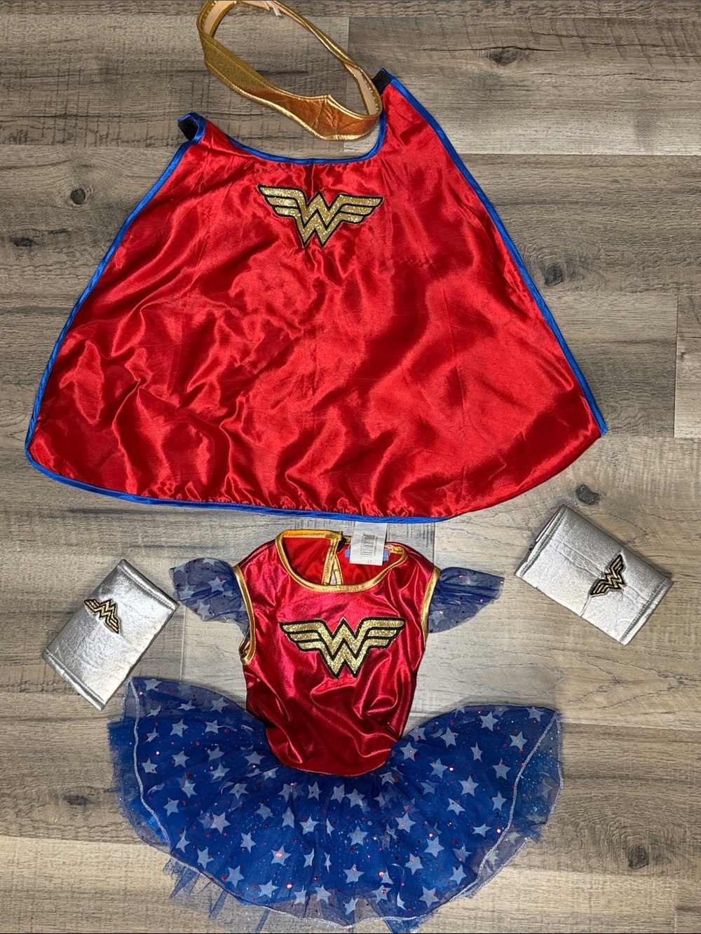 Wonder Woman Inspired Girls Red & Blue Superhero Halloween Costume Set